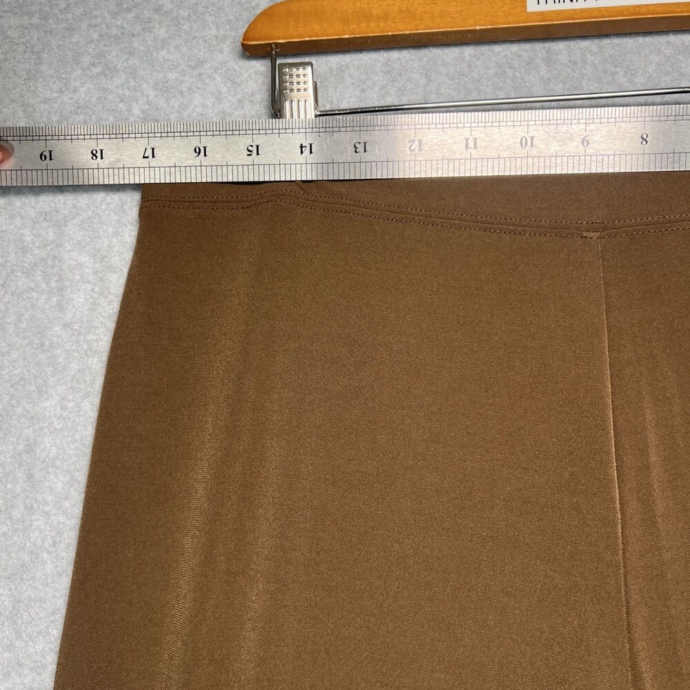 Susan Graver Essentials Liquid Knit Pants Large Brown Pull On Straight Leg - Picture 4 of 11